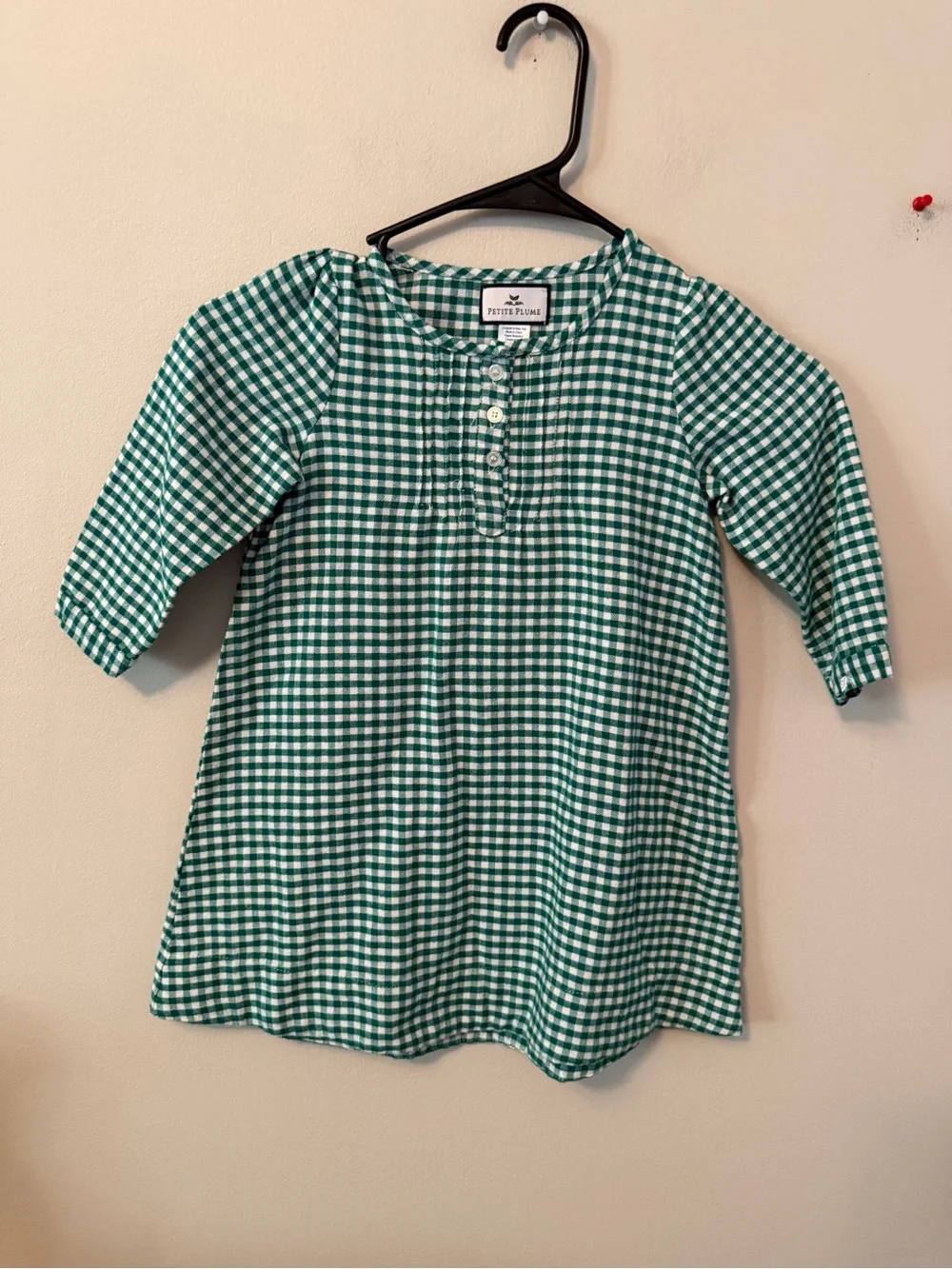 Petite Plume Green Gingham Nightgown